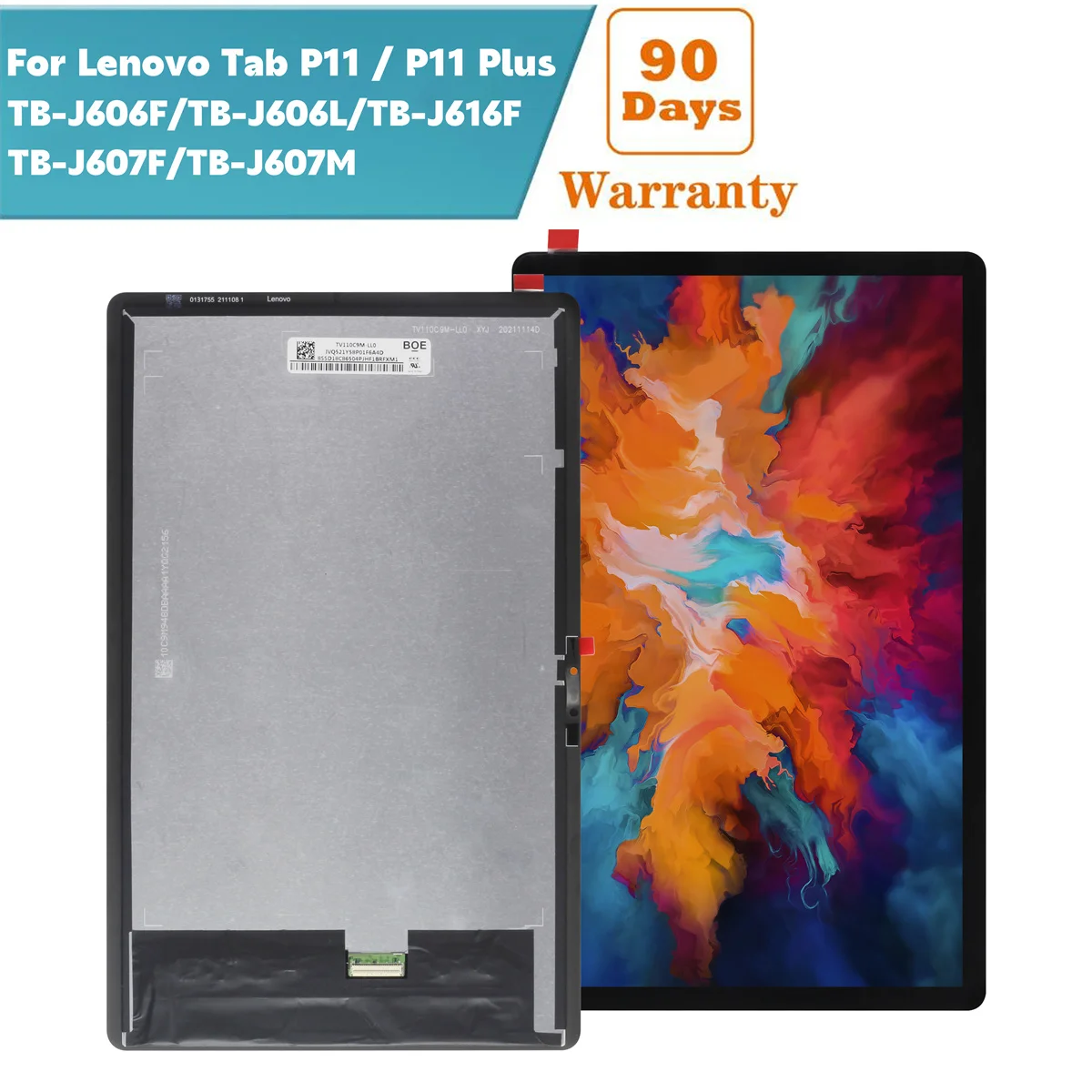 Écran LCD De Remplacement Pour Tablette Lenovo Tab P11 / P11 Plus TB-J606 TB -J606F J607 J616 TB-J616F, Assemblage De Numériseur D'écran Tactile