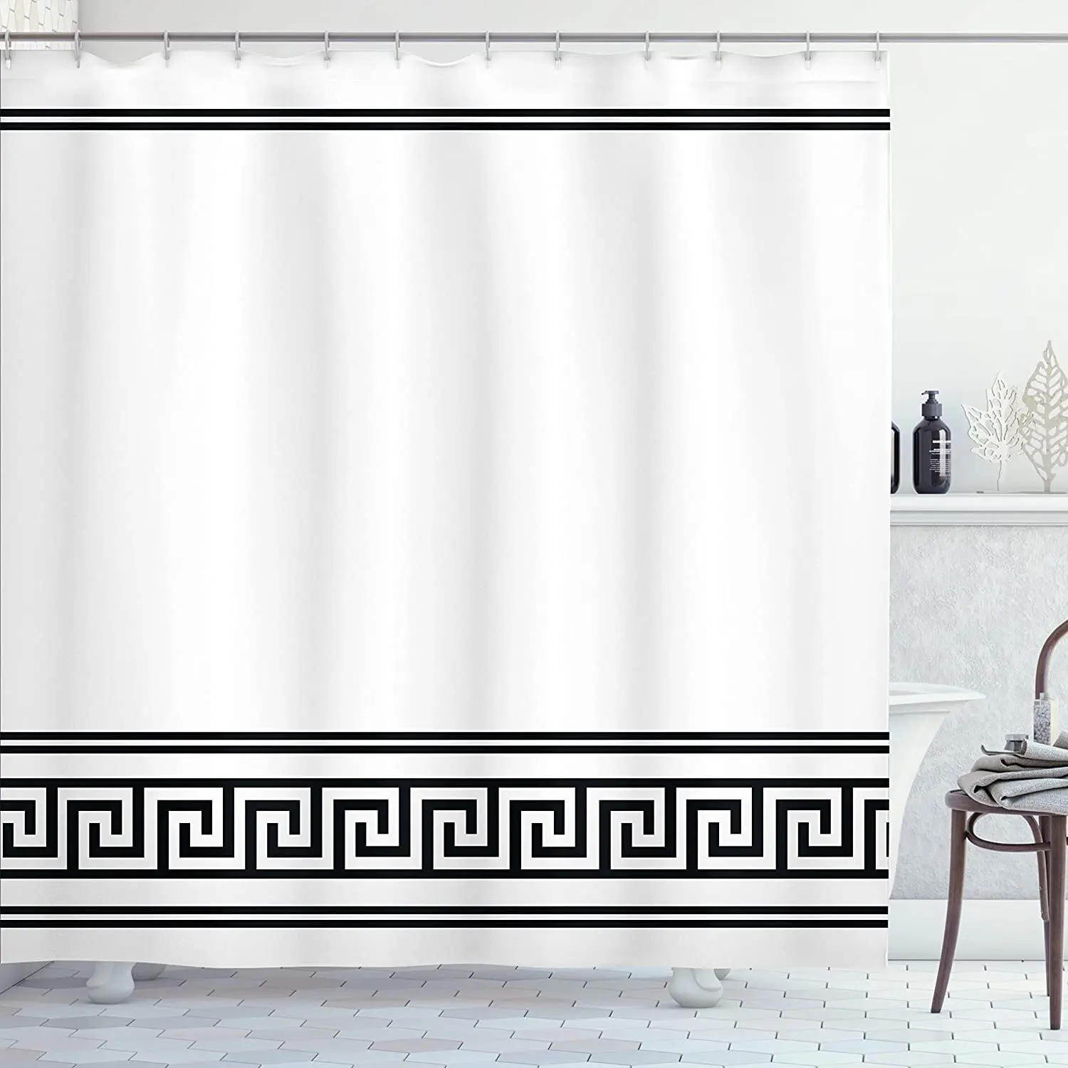 

Creative Geometric Shower Curtains Black Lines Modern Minimalist Art Polyester Cloth Bath Curtain Home Bathroom Decor with Hooks