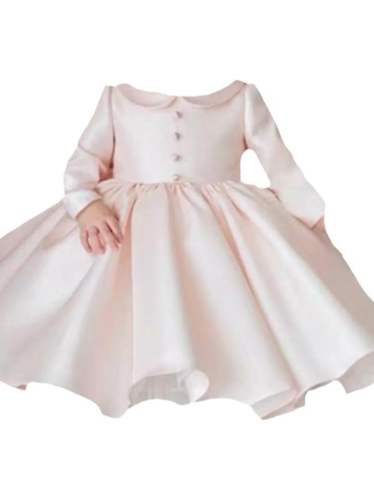 Princ Sle Children's Flower Girl Evening Gown Long Sve Birthday Host Performance Outfit Puffy Skirt Polyester Fabric