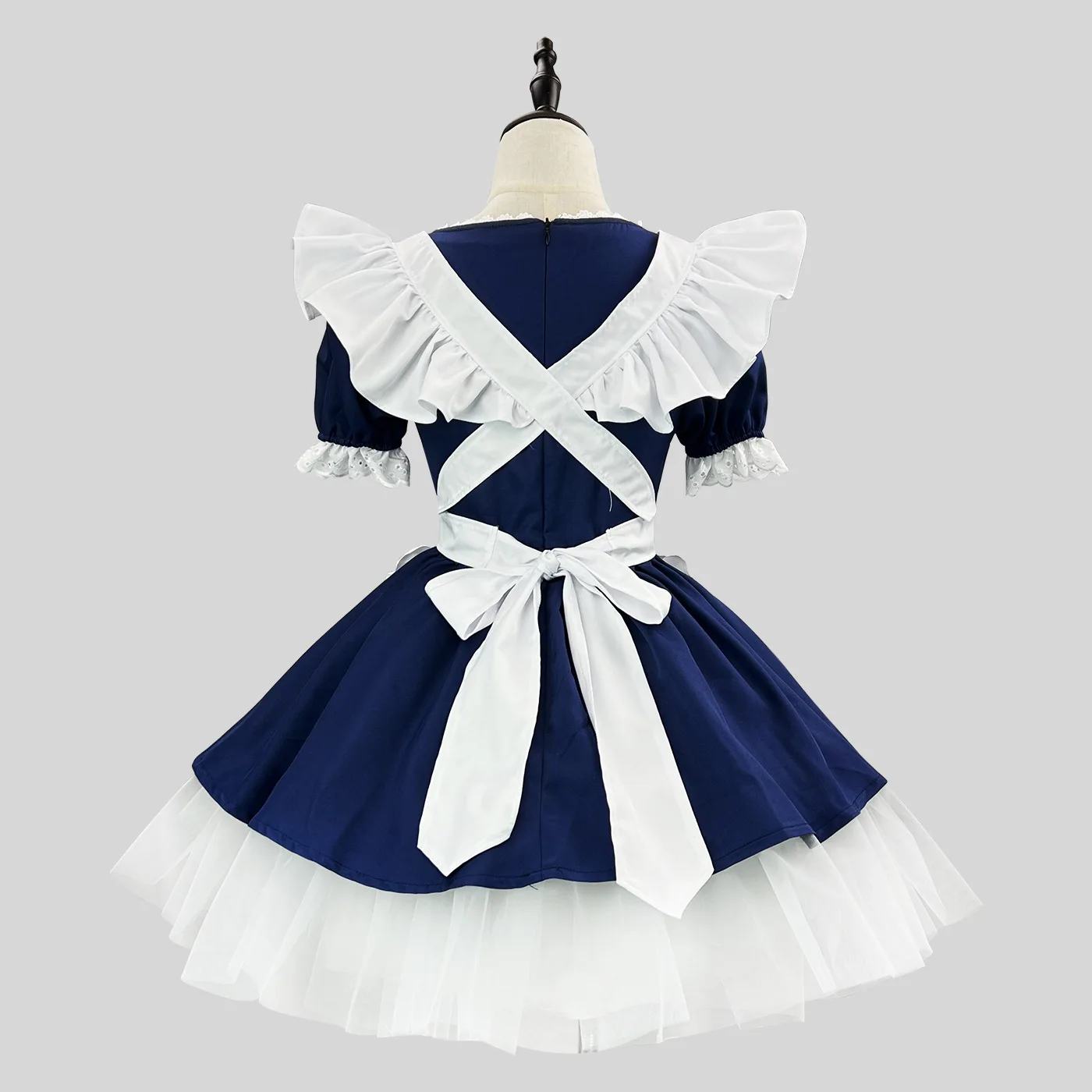 Classic Angel Style Maid Dresses for Girls Daily Wear Soft and Comfortable Lolita Navy Color Coffee Shop Halloween Costume