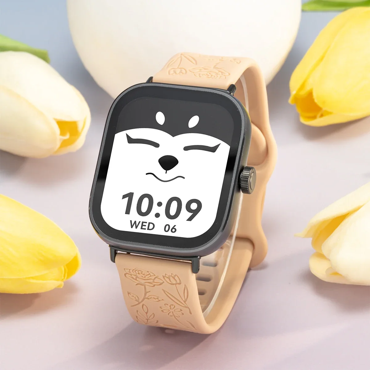 Magnetic Silicone Smartwatch Strap with Carvings Design - Universal Fit Bracelet Accessory