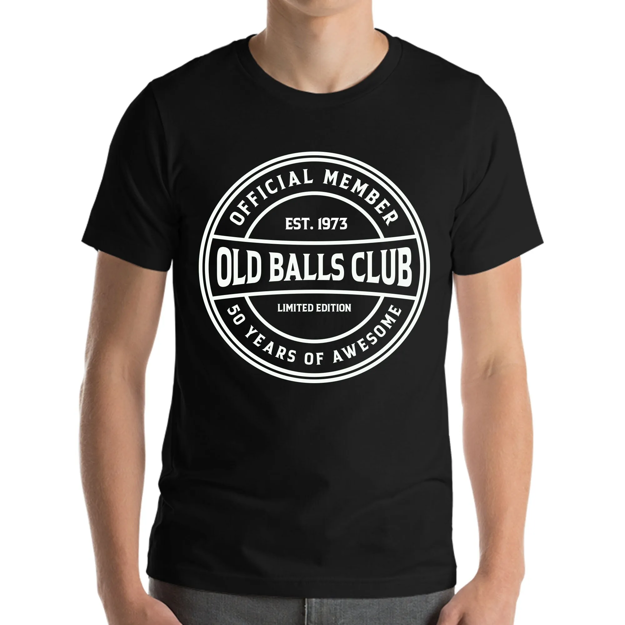 Mens Old Balls Club 50 Anni Impressionante 50 ° Compleanno Nonno T Shirt Maniche Lunghe O Corte