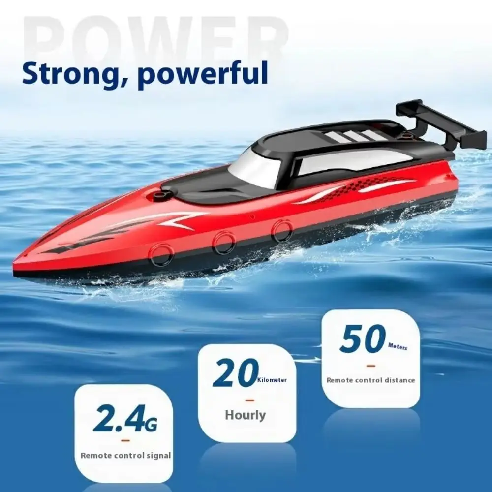 High Speed Remote Control Boat Electric Watercraft Dual Motors Remote-controlled Vesse Long-lasting LED Light Mini Rc Boat
