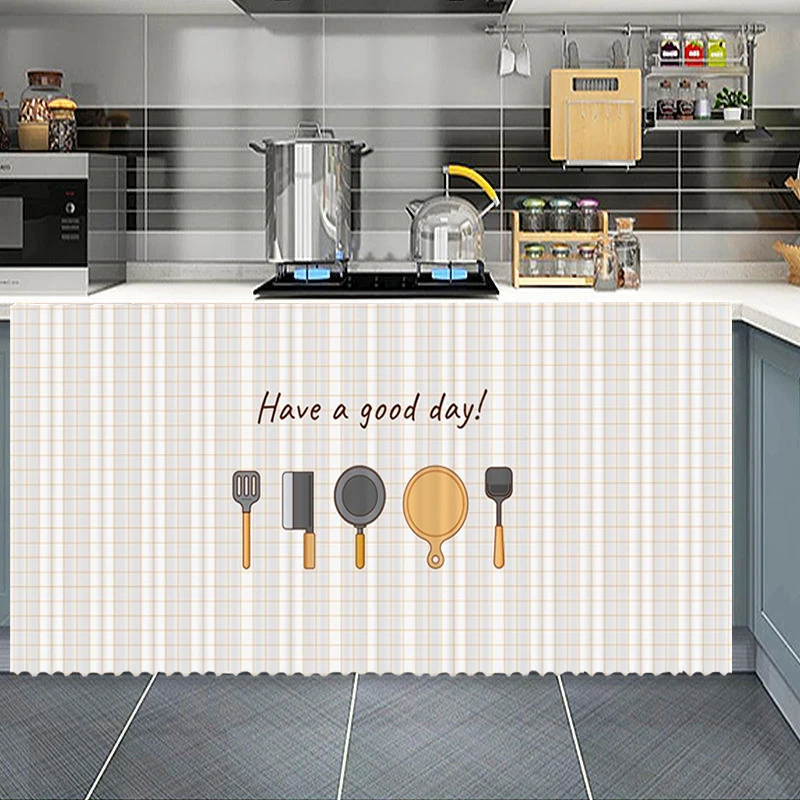 Kitchen Cabinet Curtains Home Decor Short Cabinet Curtain Shelf Short Privacy Curtains Dust Oil Fume Proof Cabinet Skirt Curtain 3