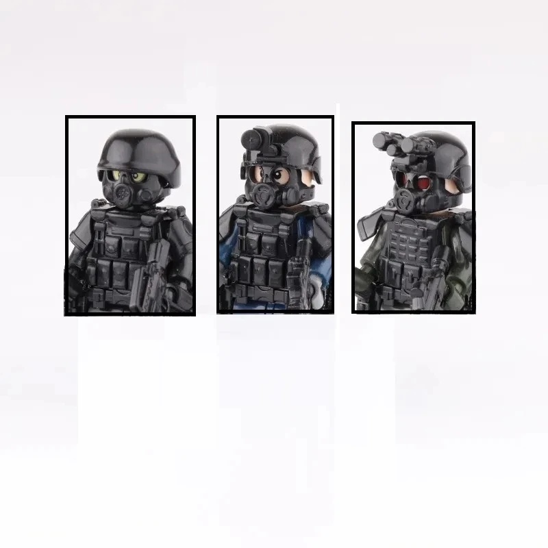 Military MOC SWAT Special Forces Soldier Weapons Guns Mini Action Figures Modern Police City Army Playmobil Building Block Toys