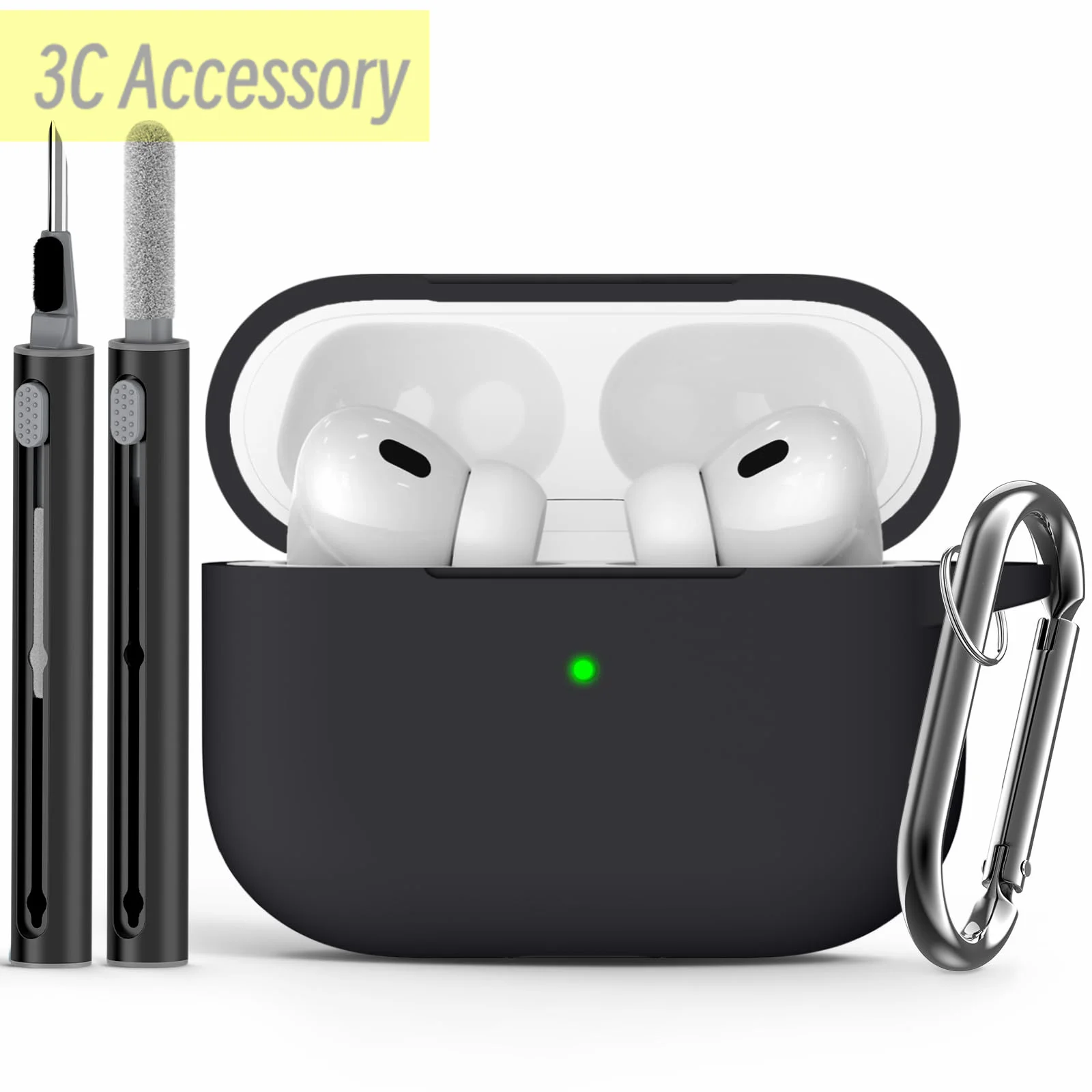 Custodia Per Accessori Airpod Pro 2 Penna Per La Pulizia Degli Auricolari Bluetooth + Custodia Per Cuffie In Silicone Airpod 2 In 1 Accessori Per Kit 
