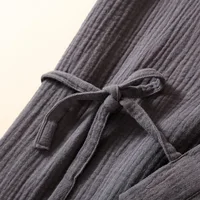 2026 Japanese New Spring/Summer Couple Kimono Robe 100% Cotton Crepe Cloth Men's and Women's Bathrobe Thin Home Sleeping Robe - Image 5