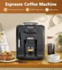 Fully Automatic Espresso Coffee Machine, 19 Bar Cafe Maker Built-in Adjustable Grinder and Manual Milk Frother ME-715, Black 2