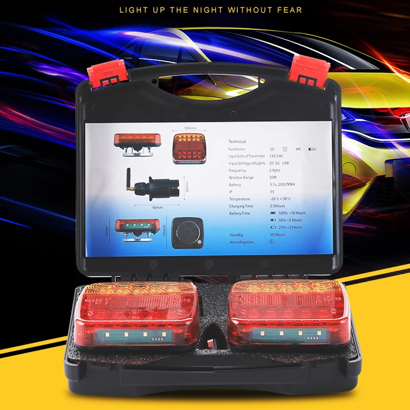 12v 24v Wireless Led Truck Tail Light Trailer Rear Light