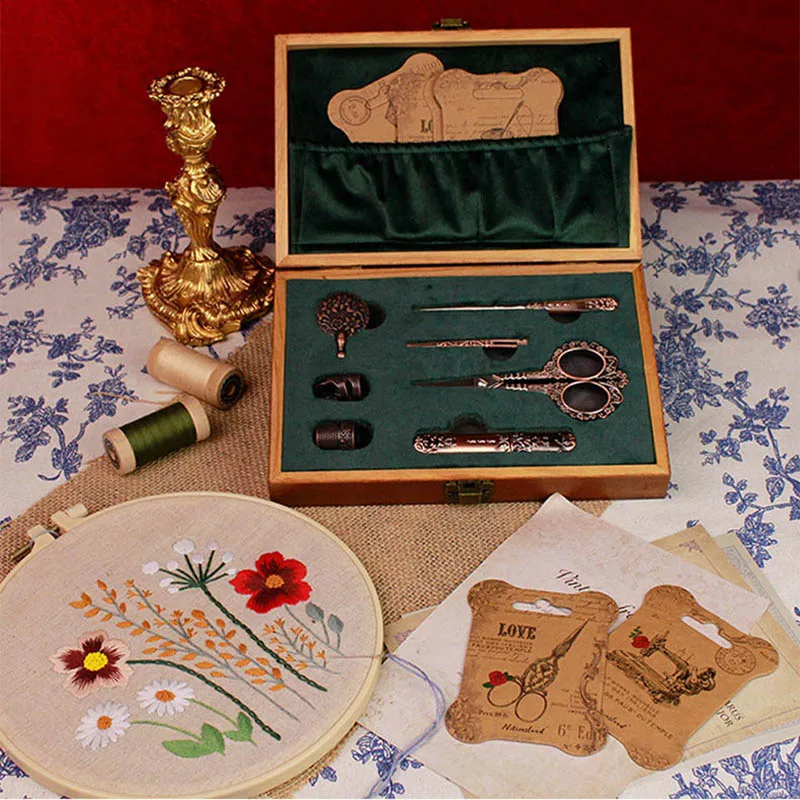 European Style Antique Embroidery Scissors Set Vintage