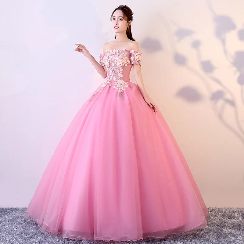 Ball Gown Off Shoulder Quinceanera Dresses Appliques Prom Birthday Party Gowns Sweet 16