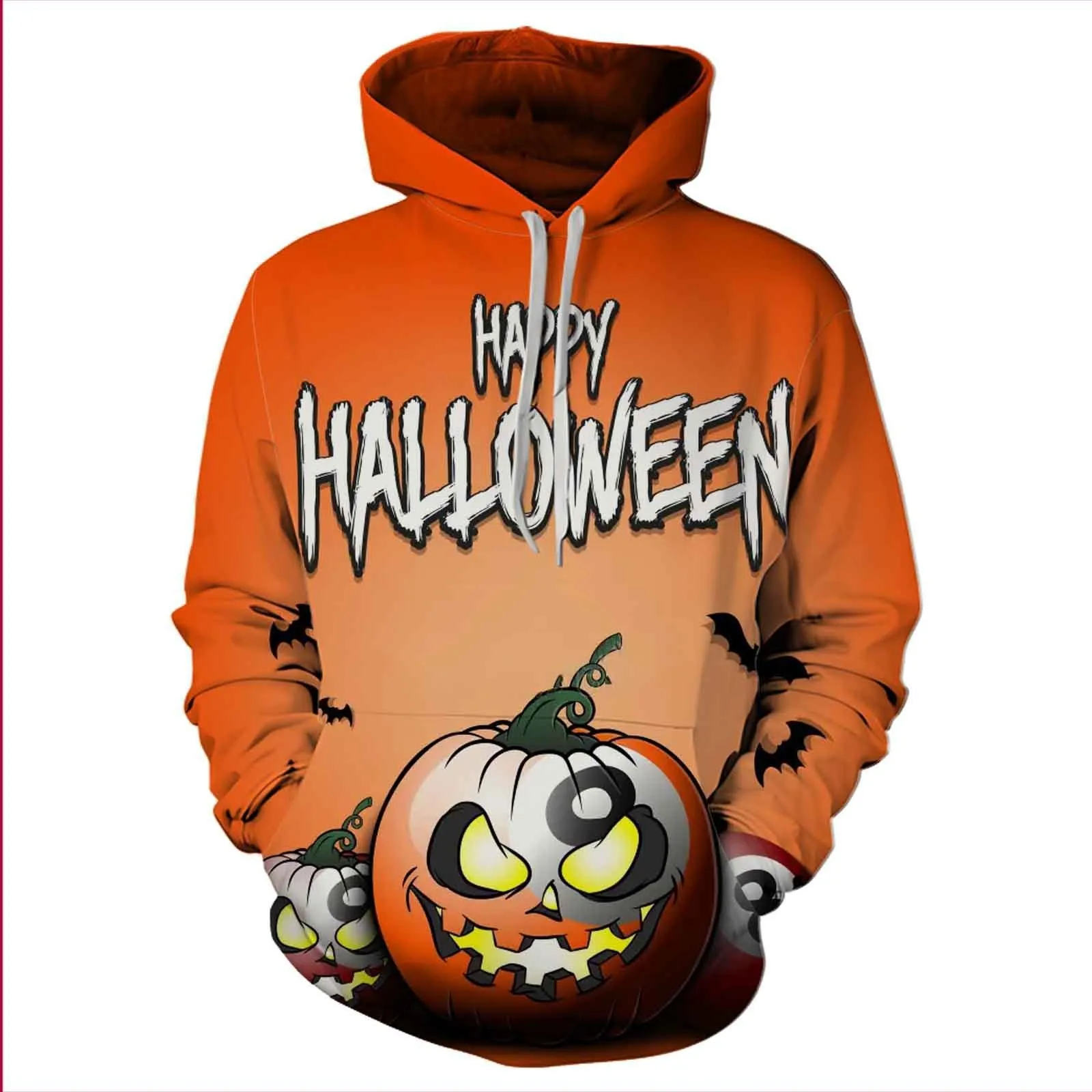 2023 New Halloween Sweater Terror Pumpkin Skull 3D Digital Print Men's and Women's Autumn/Winter Hooded Hooded Sweater