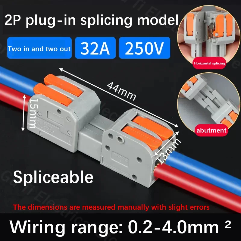 Male female docking Mini Quick Wire Connector Universal Compact Electrical Wiring Connectors Push-in Conductor Terminal Block image 7