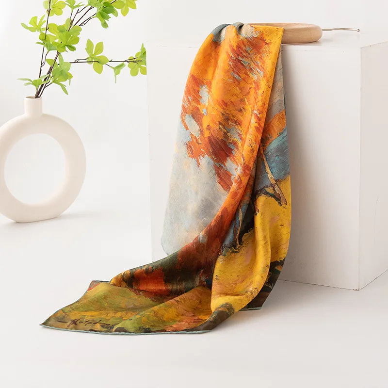 Silk scarf mulberry silk new retro printed sunscreen