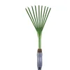 9 Teeth Garden Rake 15.5 Inch Grass Rake Hand Rake Leaf Broom with Comfort Grip Cleaning Pet Excrement Gardening Tools 4