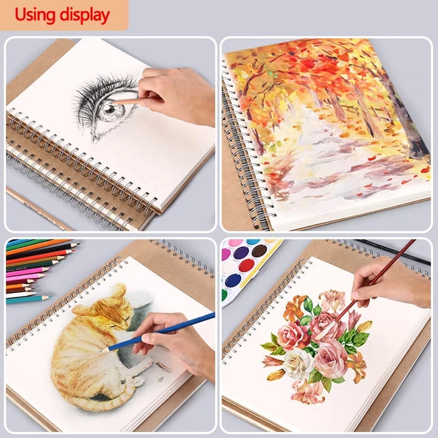 8K/A4 Thickened Sketchbook Student Art Painting Drawing Paper Sheets Marker  Book NoteBook Water Color School Stationery - AliExpress