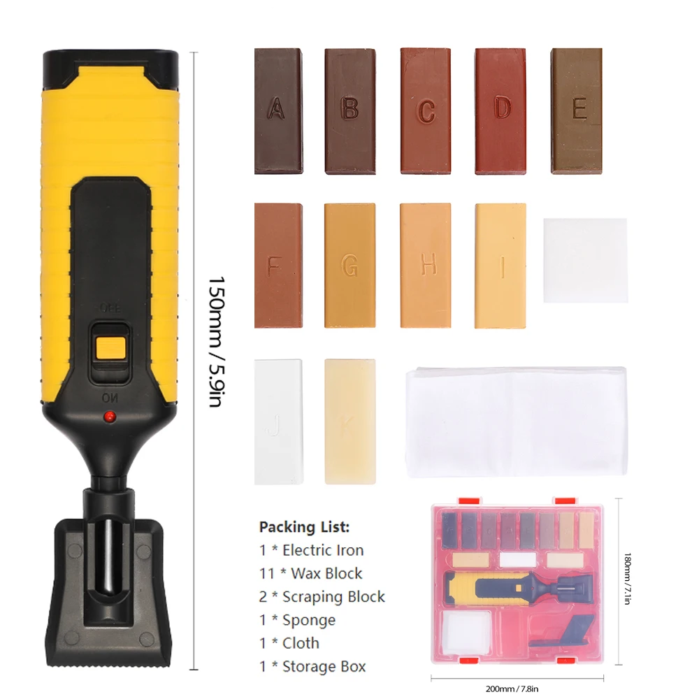 Floor Repair Kit Laminate Repairing Kit Woodworking Tools Wax System Floor Worktop Sturdy Casing Chips Scratches Hand Tool