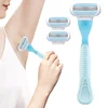 Women Safety Razor 3-layer Stainless Steel Manual Beard Shaving Blades Body Hair B ikini Underarm Thigh Shaver Portable Shaving 2