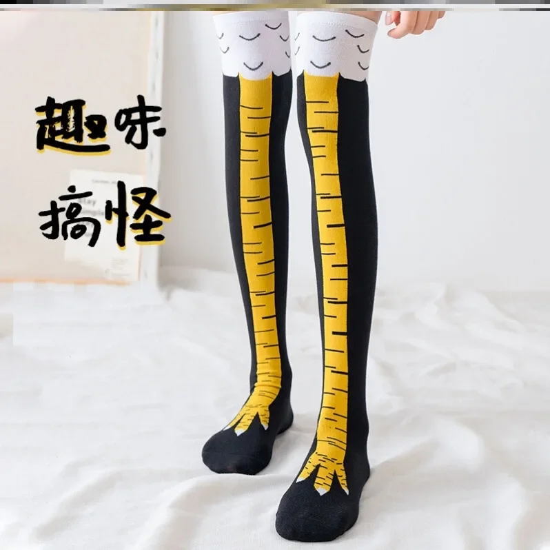 Funny Chicken Paw Stocking Over-knee Pressure Thin Leg Long Stockings Women  Spring Autumn Winter Middle