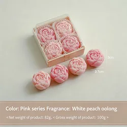 Romantic Scented Rose Candle Gift Box - Set of 4 Aromatic Home Decor Candles (Persimmon)