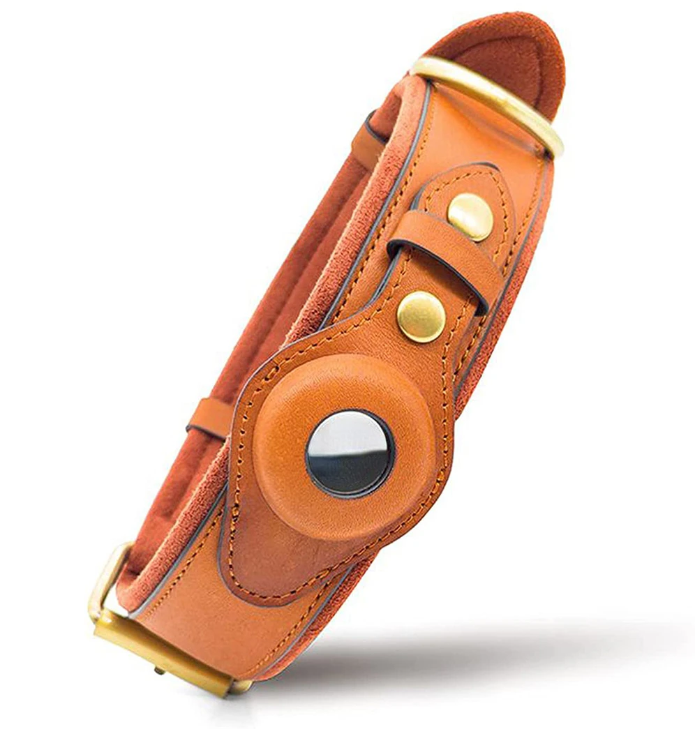 

Original Airtag Case Leather Dog Cat Traction Collar For Apple Airtags Location Tracker Pet Anti-lost Device AirTag Accessories