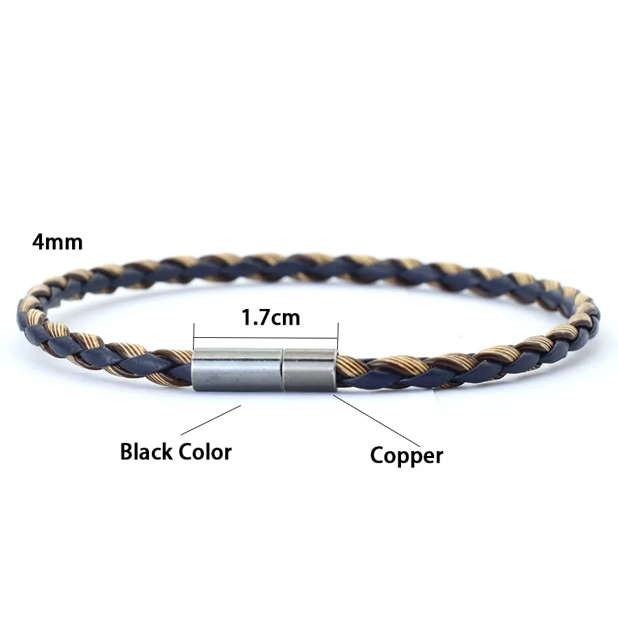 Mens Leather Wrap Bracelet Black Buckle Punk Jewelry Accessory