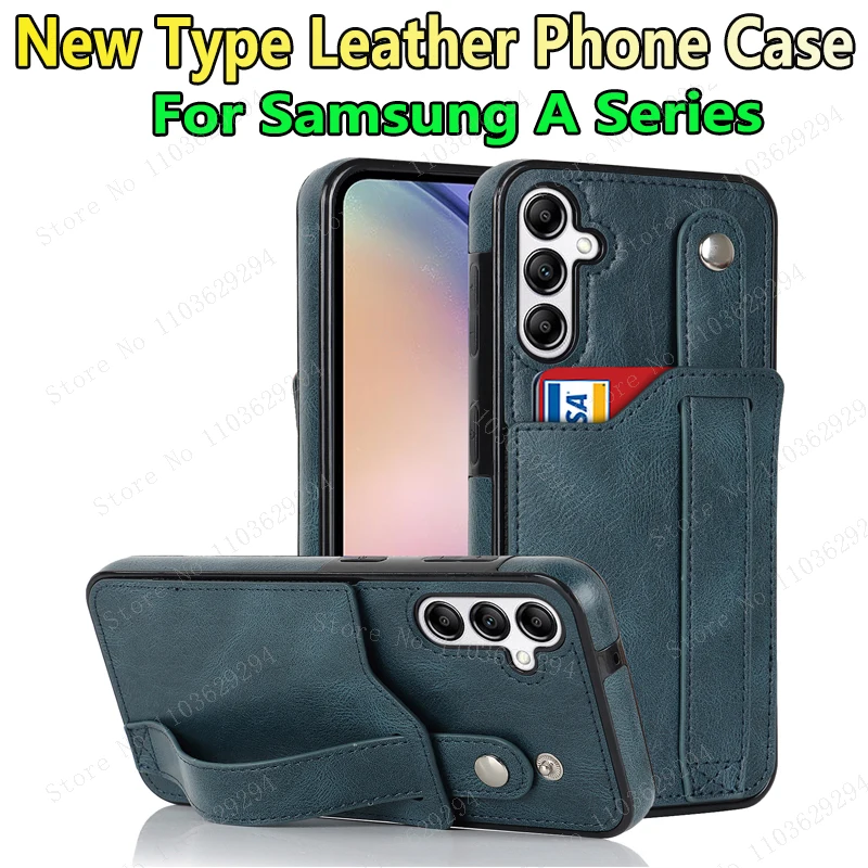 

Для Samsung Galaxy A54 A53 A52 A33 A73 A72 A82 A12 A13 A14 роскошный браслет из натуральной кожи Невидимый кронштейн защитный чехол