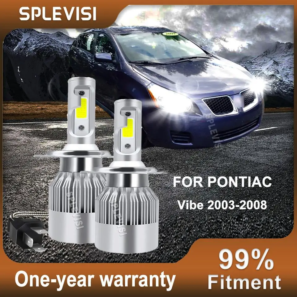 

2x 9003/H4 Led Headlight Bulbs High/Low Beam 6000K Halogen Upgrade For Pontiac Vibe 2003-2008 2004 2005 2006 2007 G3 2007-2010