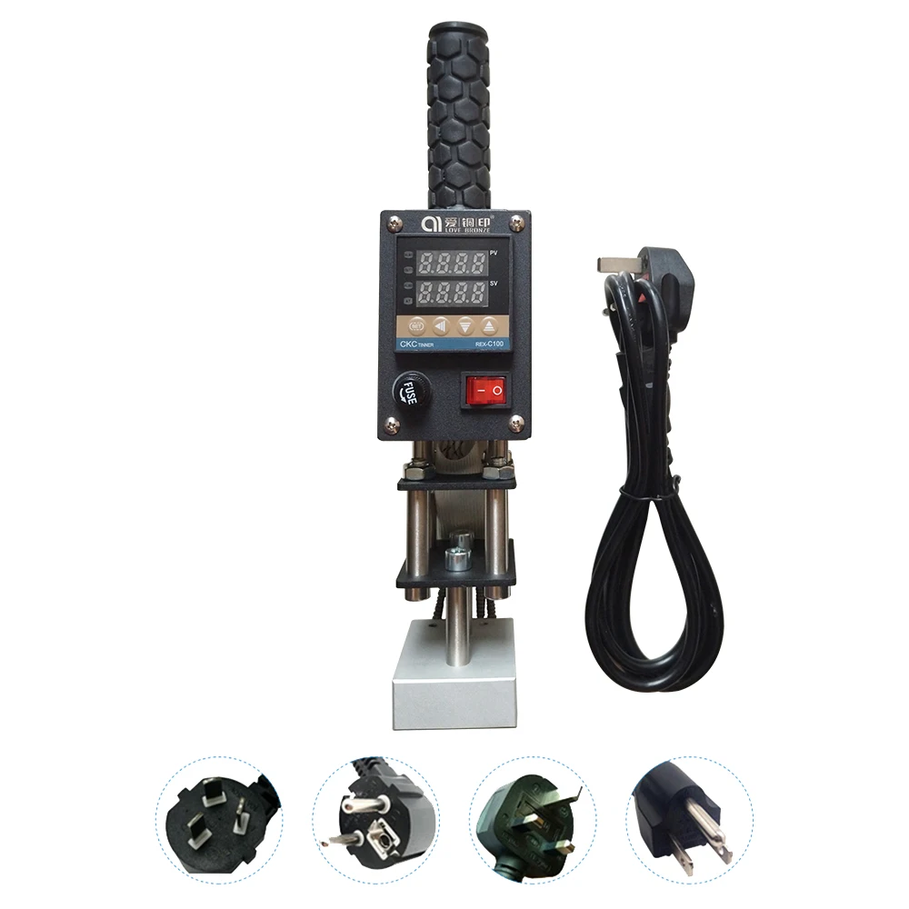 Handheld heat press manual hot stamping machine for leather custom logo