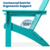 Portable Chairs Table Set of 3, Folding Adirondack Chair Table for All Weathers, Outdoor Fire Pit Chairs for Patio Poolside 6