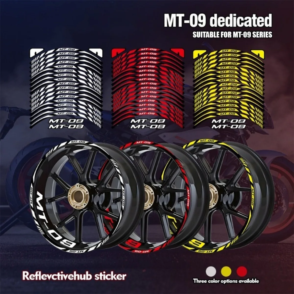 YAMAHA MT-09 오토바이 휠 허브 내부 링 댐핑 반사 림 스쿠터 스티커 스트립 모터 사이클 액세서리 데칼