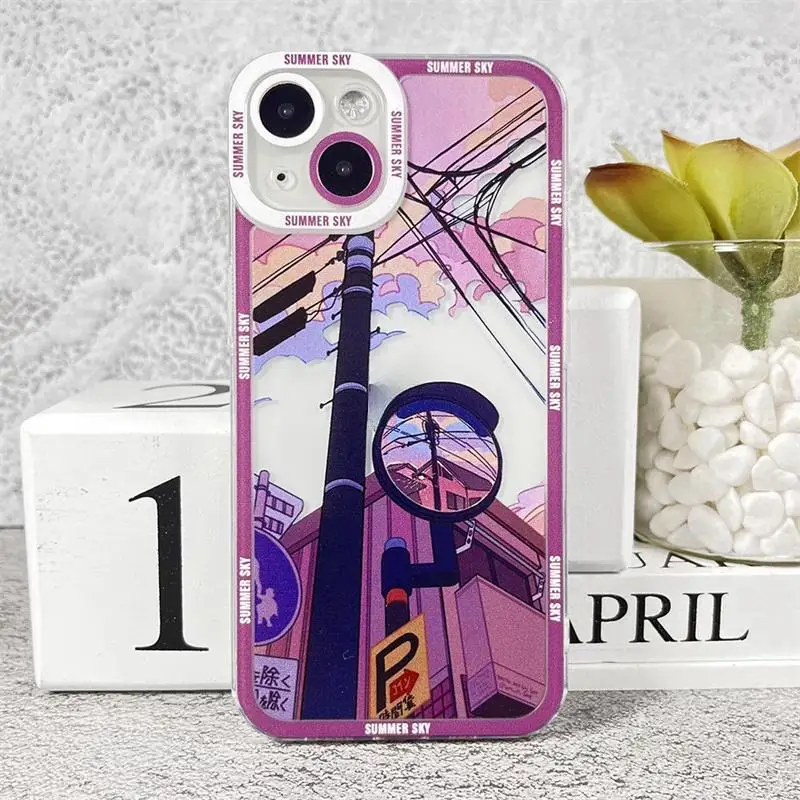 Anime Scenery Clear Phone Case