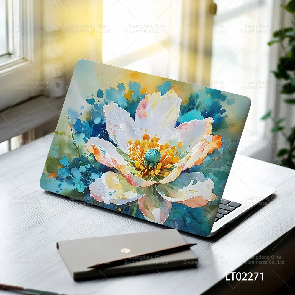 2 PCS 베스트셀러 3D 꽃 스티커 노트북 미적 자기 접착 재사용 가능한 15.07x10.82 태블릿 데칼 DIY 홈 장식