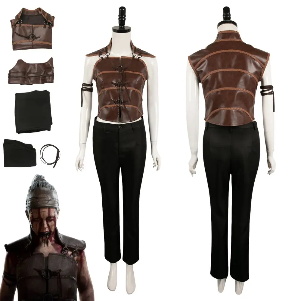 

Senua Hell Blade Cosplay Fantasia Viking Costume Disguise for Adult Women Vest Pants Outfits Halloween Carnival Party Clothes