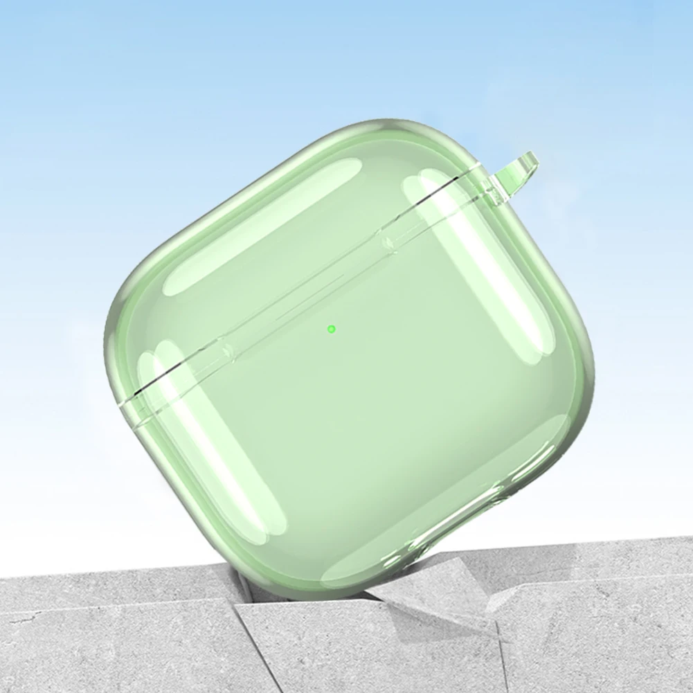 1-4pcs Wireless Earphone Cover TPU Shockproof Protective Cover Skin with Carabiner Clear Cover Case for Apple Airpods 4 2024