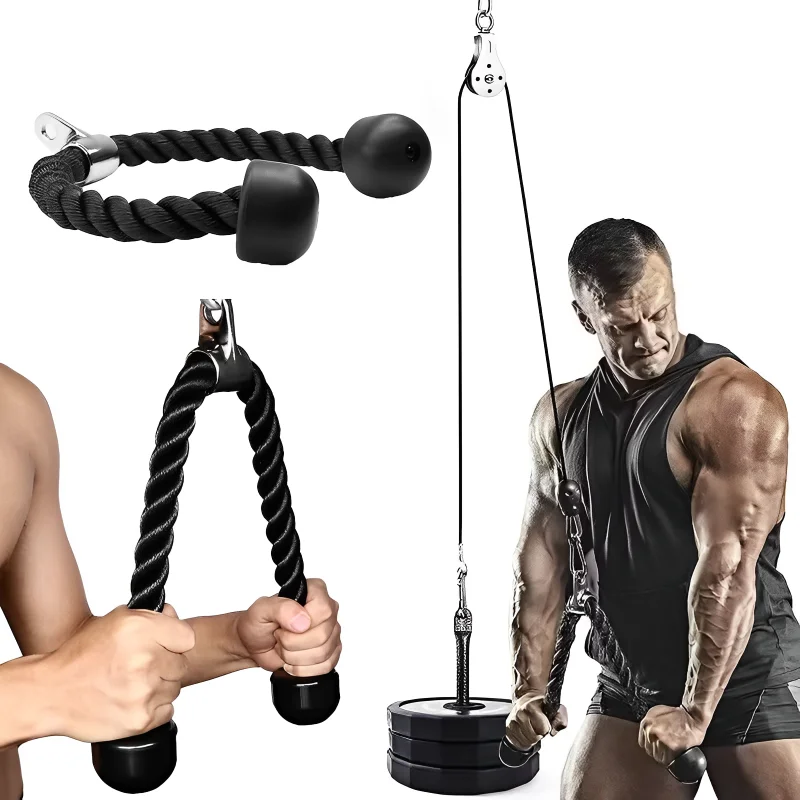 Gym accessories Biceps Training Gantry Frame Equipment Double Head Pull Rope Triceps Lower Press Handle Tricep Laterals Muscle
