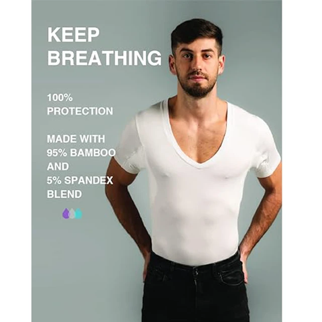 Men Modal Sweatproof Anti Against Underarm Sweat Proof Fitness Men's  T-Shirts