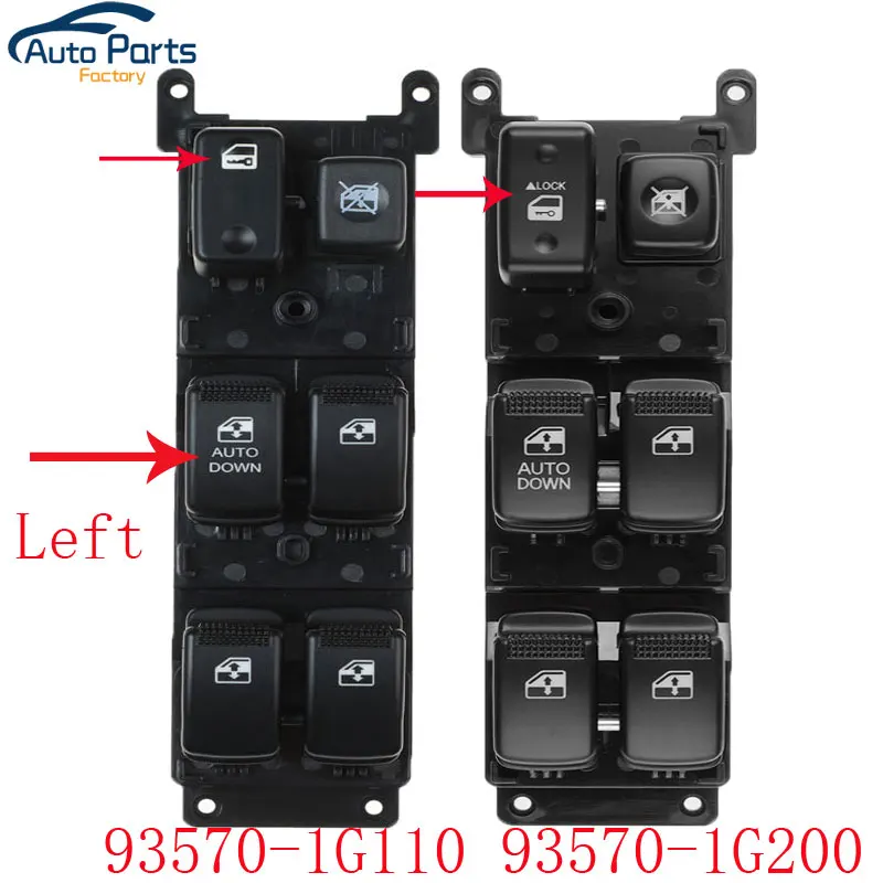 

New Front Left Power Window Master Switch For Kia Rio 2007-2009 93570-1G110 935701G110 93570-1G200 935701G200