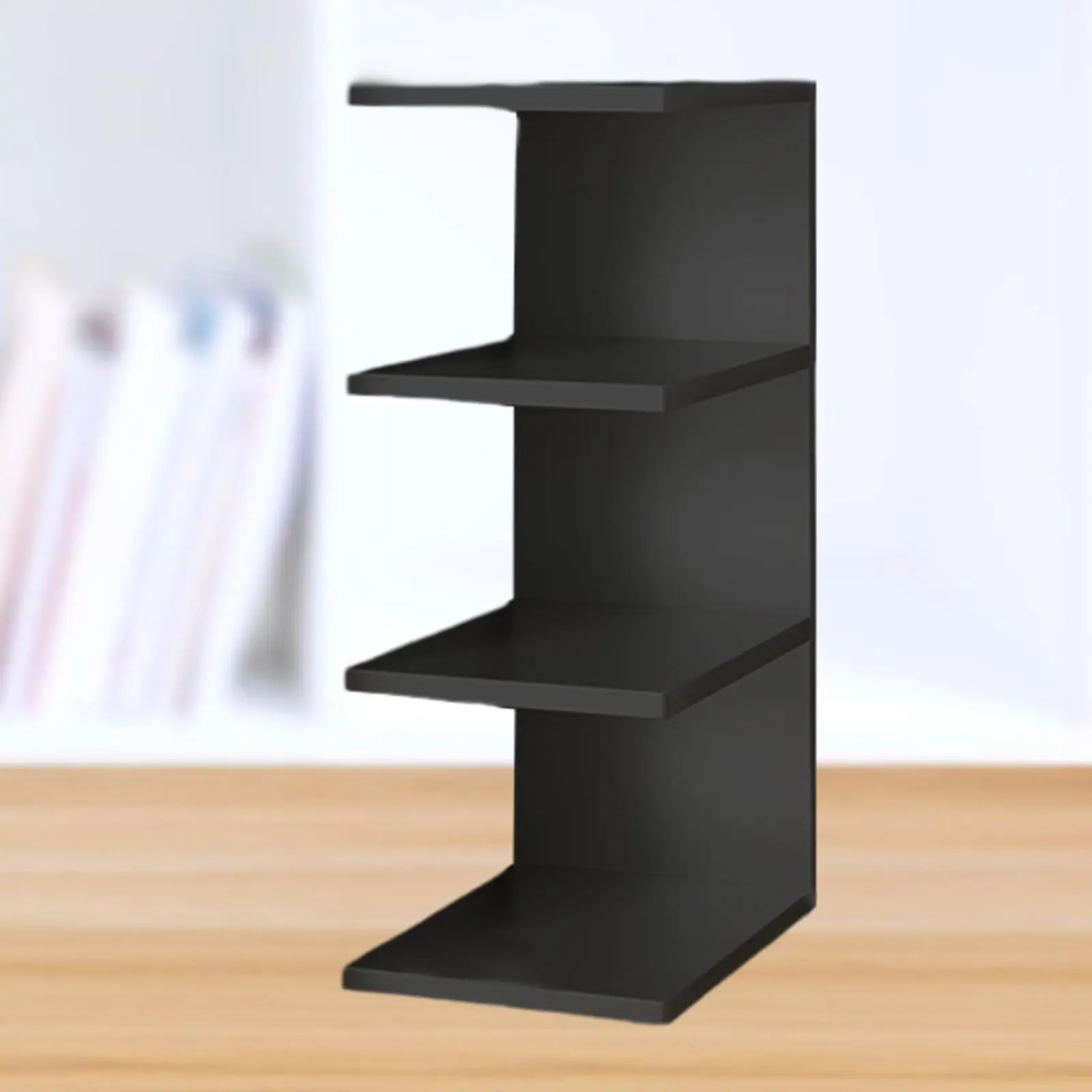 Desk Book Shelf 3 Tier Space Saving Multipurpose Lightweight Decorative Storage Rack for Desktop Home Bedroom Dorm Office