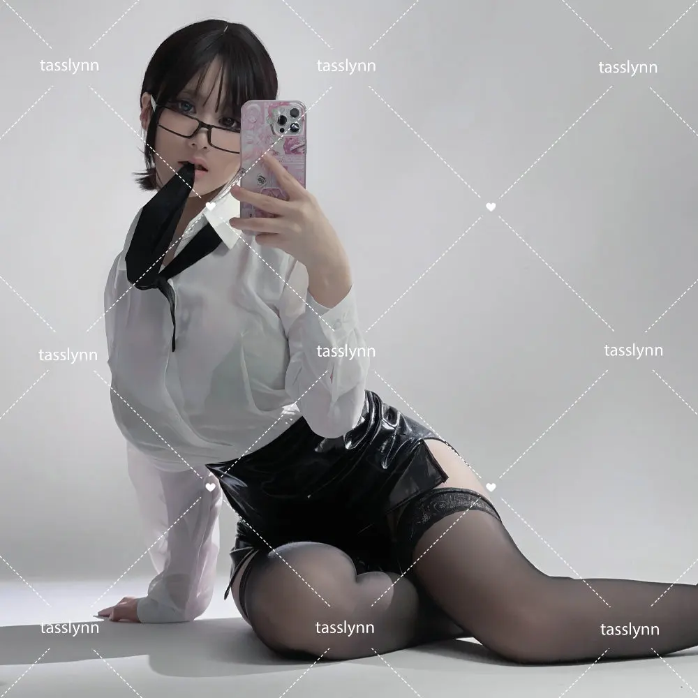 

Sexy Secretary Cosplay Costumes Sexy Black White Secretary Uniform Teacher Shirt Cospaly Tie Halloween Costumes for Women