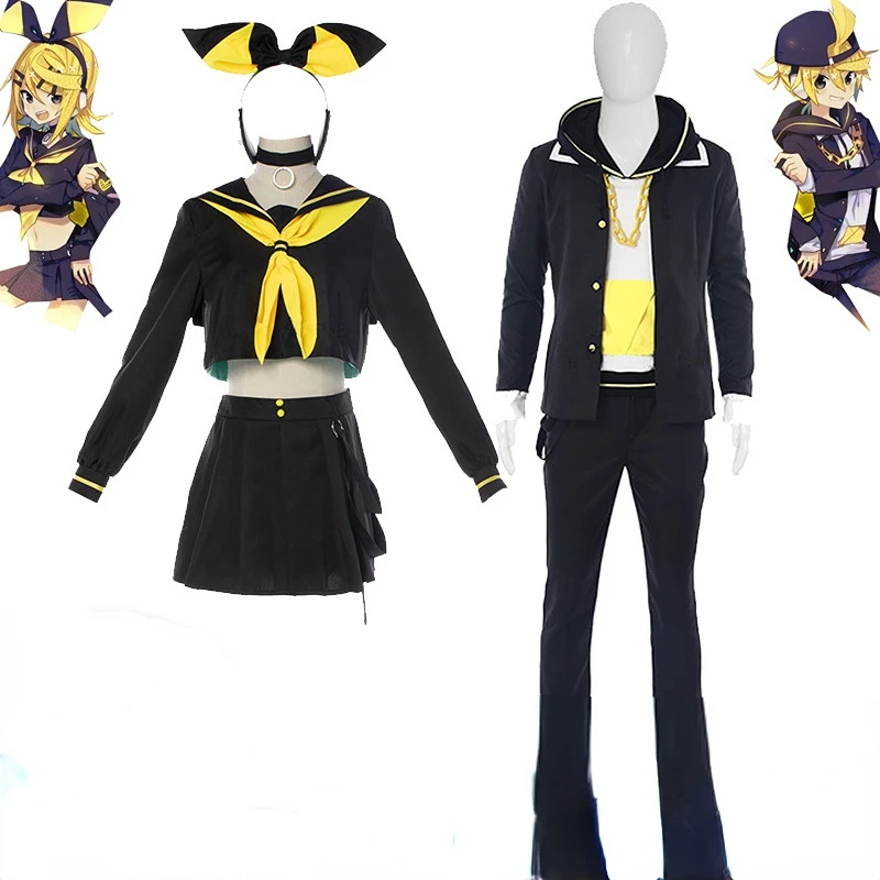 Anime Bring It On Rettou Joutou Rin Len Outfits Uniform Skirt Halloween Cosplay Costumes For