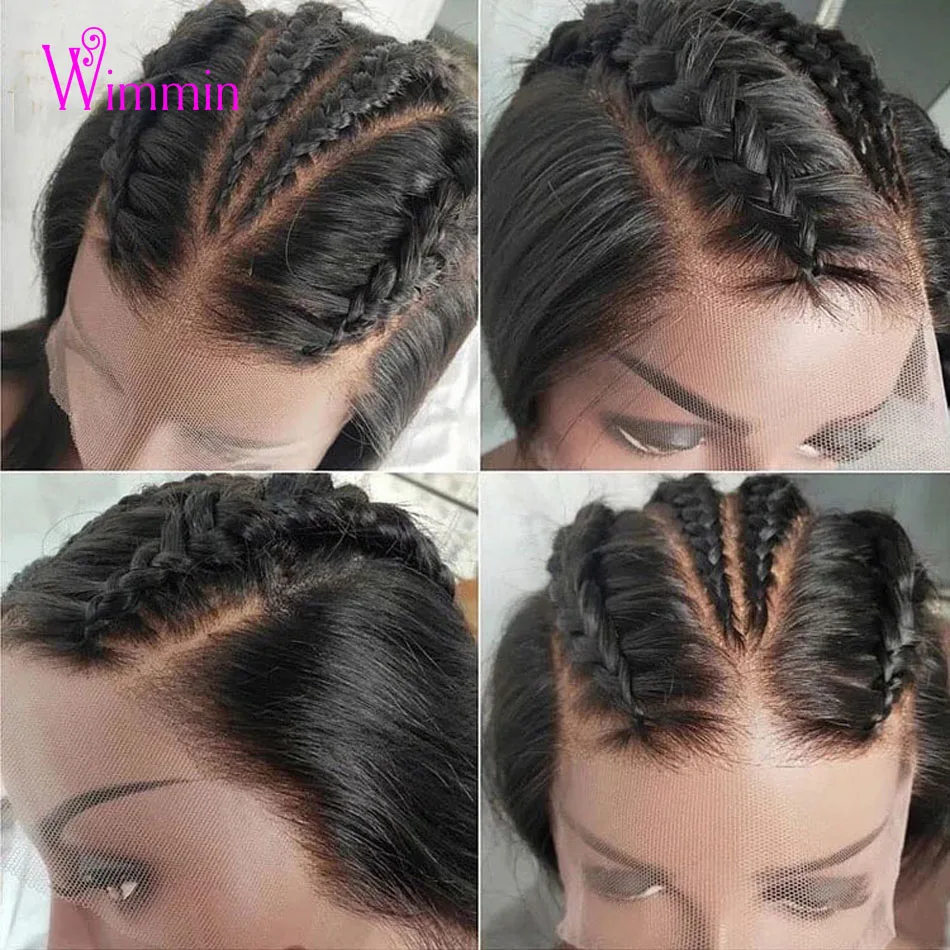 HD Full Lace Human Hair Wigs 180% Density Brazilian Straight Remy Human Hair Full Lace Wigs Pre Plucked with Baby For Women