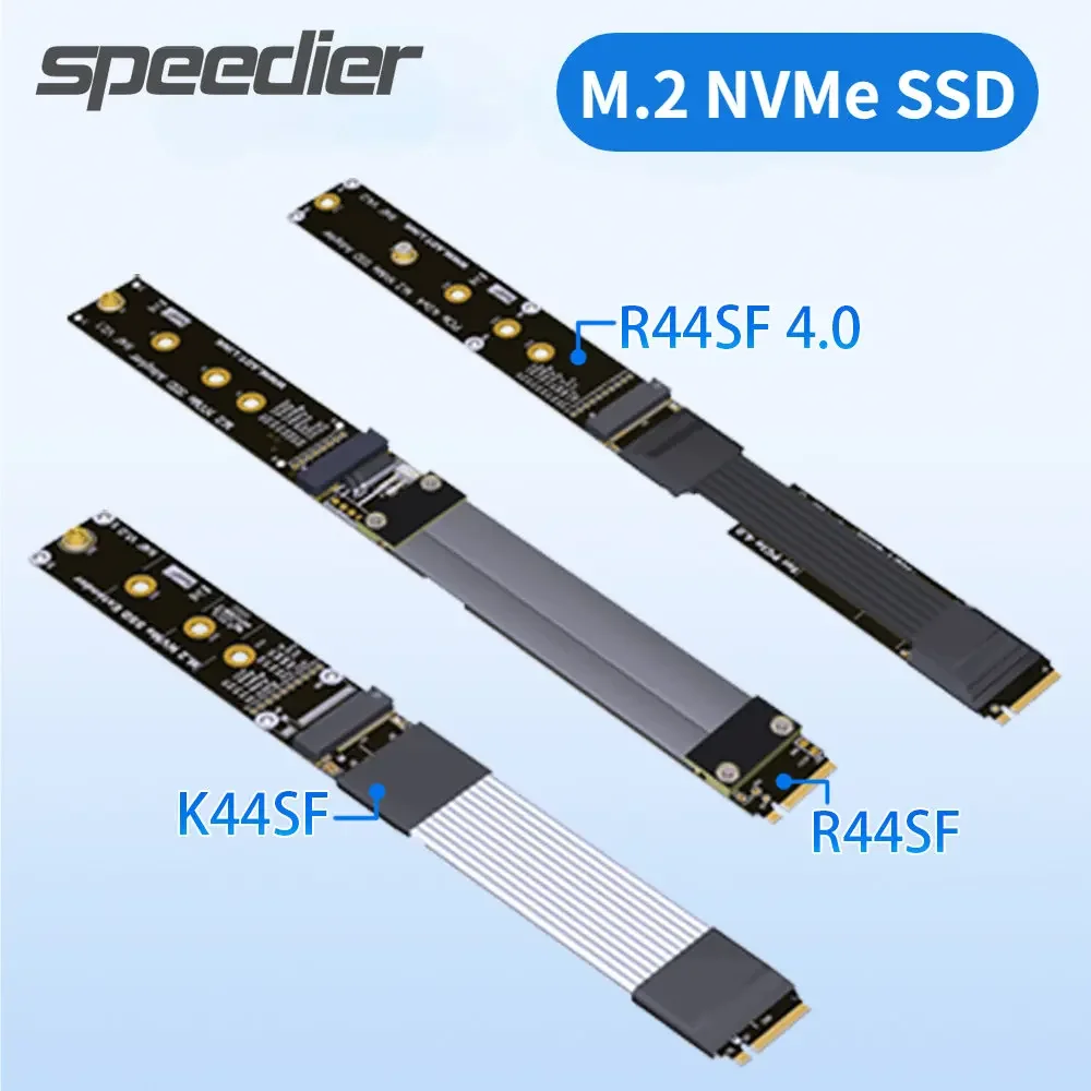 

For M.2 NVMe M-KEY to PCIE 4.0 X4 Extension Cable High-Speed Gen4 Shielded M.2 PCI-e 2230 2242 2260 2280 22110 SSD Riser Adapter