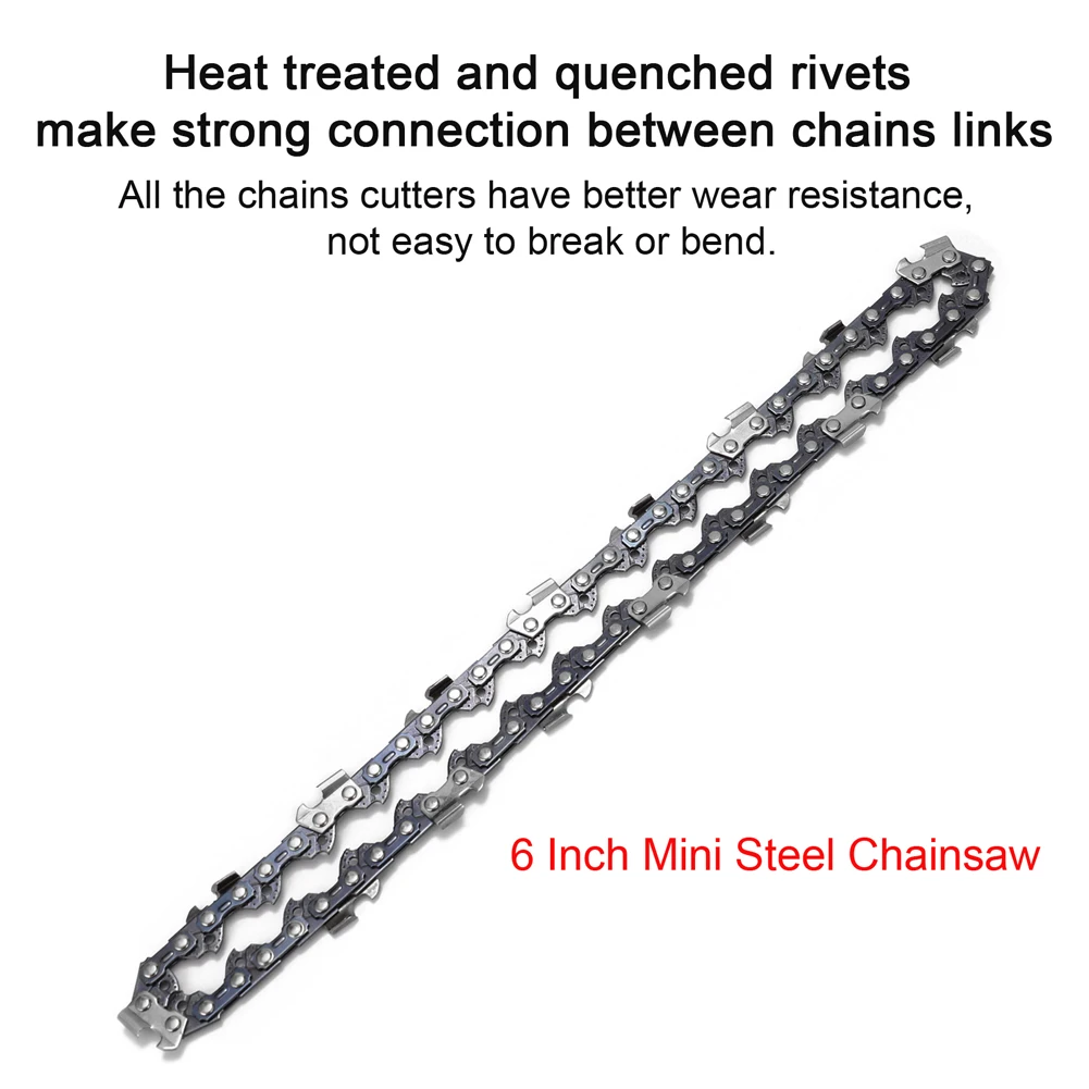 4/6/8Inch Mini Steel Chainsaw Chains Electric Chainsaws Accessory Practical Chains Replacement Power Tool Accessory Wood Cutting 2