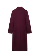 HH femmes mode bordeaux manteau Double boutonnage à manches longues revers mélanges veste automne hiver haute rue vêtements d'extérieur 6