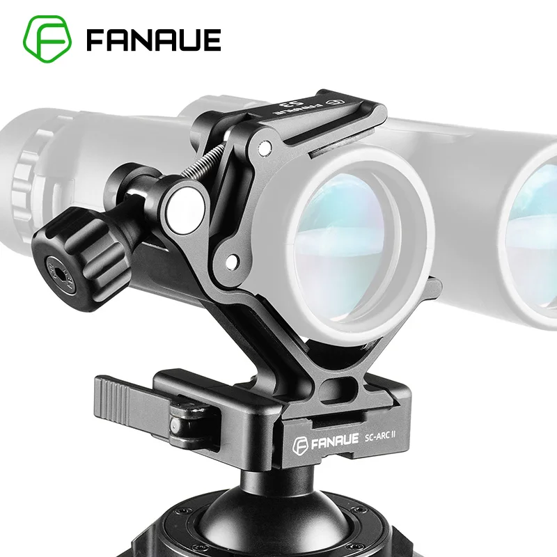 Binocular Tripod Mount Adapter FANAUE Compatible with 26-64mm telescope diameter with 1/4" & 3/8" Screw for ARCA Quick Release camera tripod adapter,tripod adapter mount