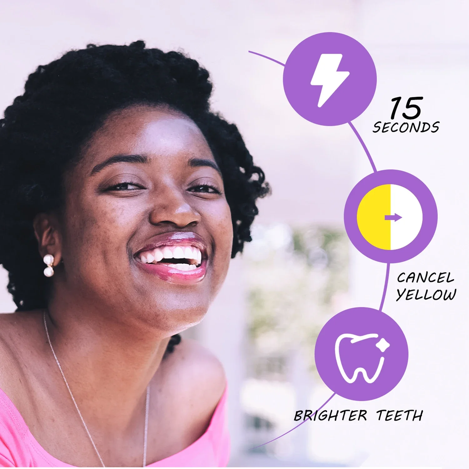 V34 Purple Teeth Whitening Mousse Deep Cleaning Stains Removal Repair Bright Yellow Tones Toothpaste Color Corrector Serum