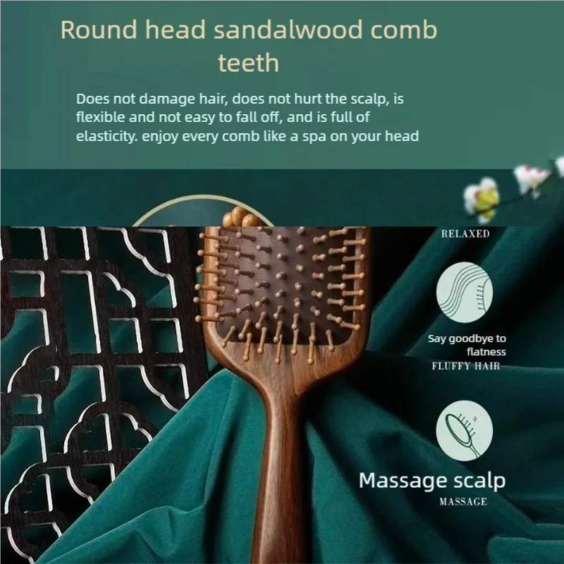 Massage Comb Wooden Sandalwood Air Cushion Comb Air Bag Massage Head Meridian Long Hair Scalp Home Head Massage Tool