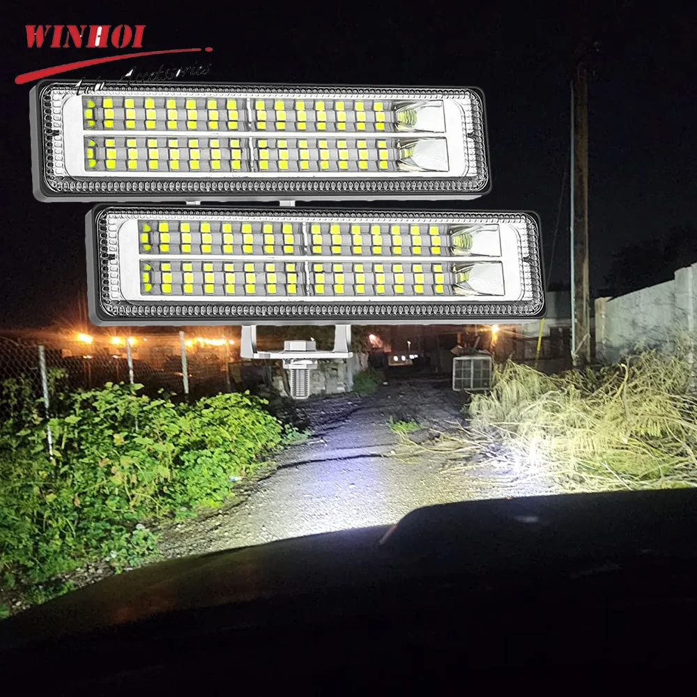 Car LED Light Work Light LED Light Bar 4/2/1pcs 12V -24V Car LED Work Light Bar Flood Spotlights Driving Fog Lamp Led Bar Work Light for 4x4 Offroad Truck Tractor Boat