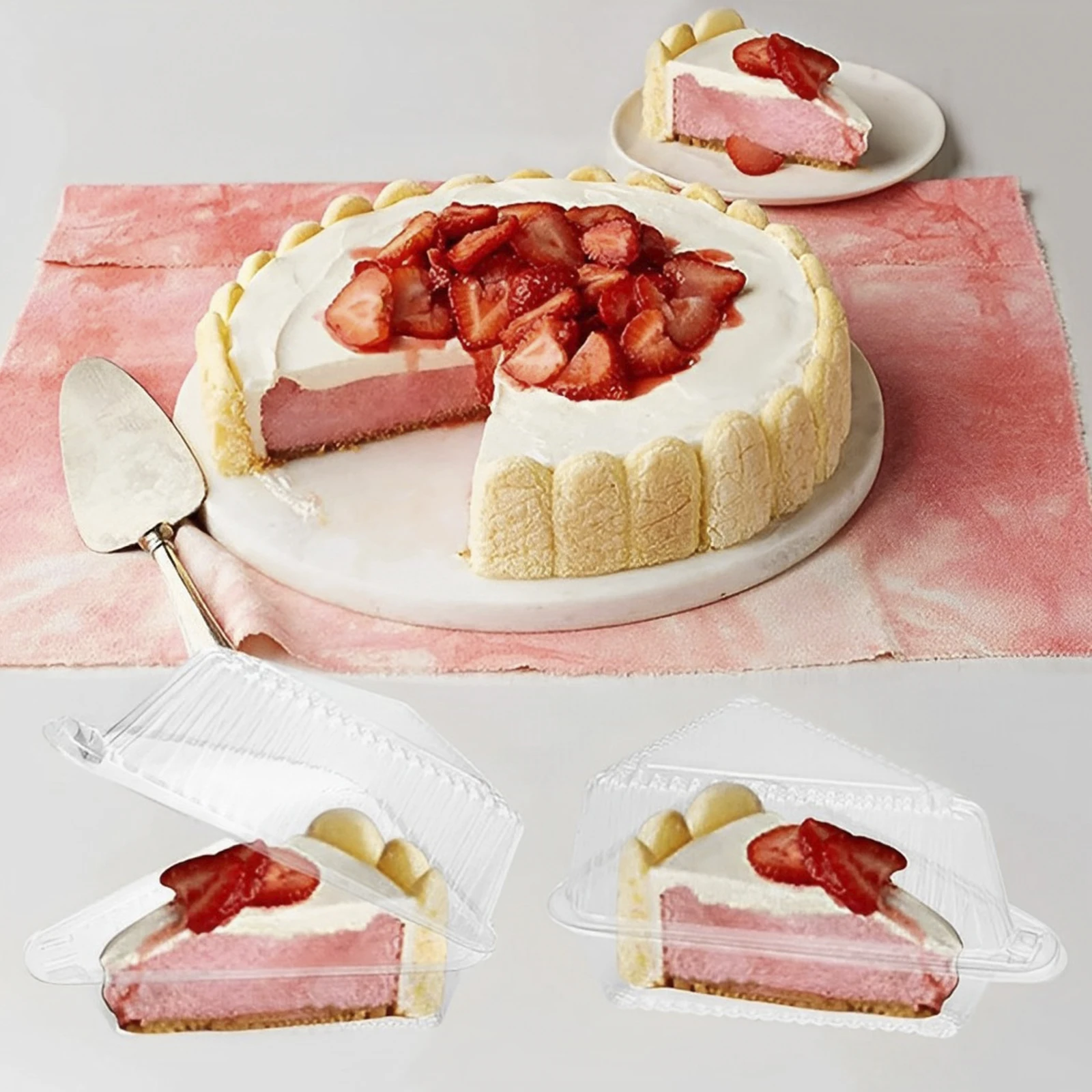 10 Scatole Trasparenti Per Torte Da 10 Cm – 14x14x12 Cm, Con Finestra, In PET, Per Dessert, Feste E Matrimoni